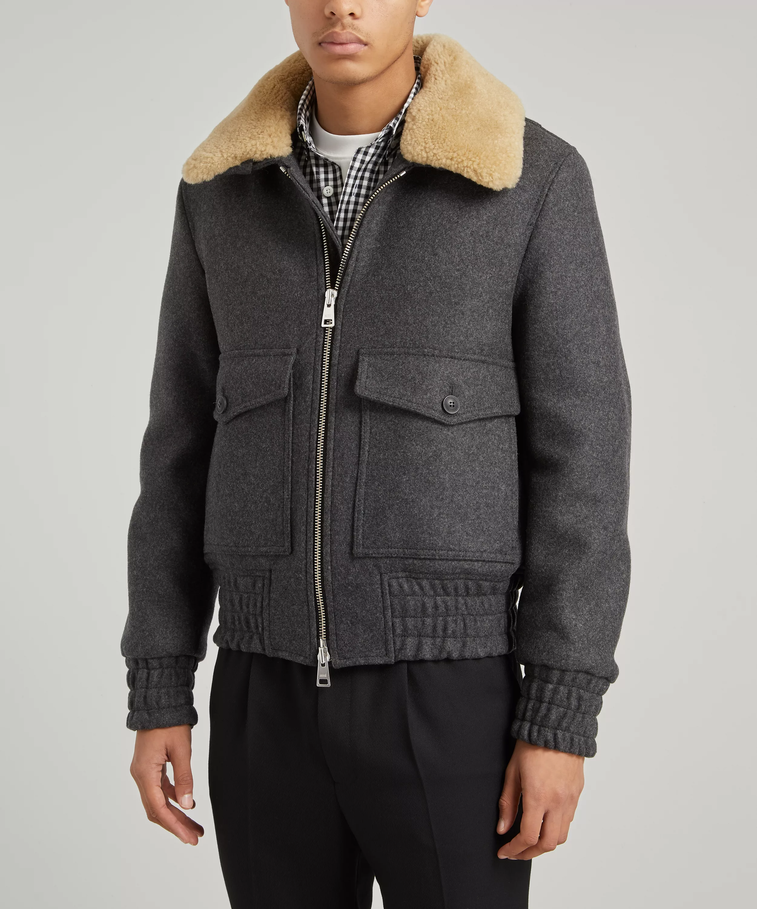 Shearling Collar Aviator Jacket