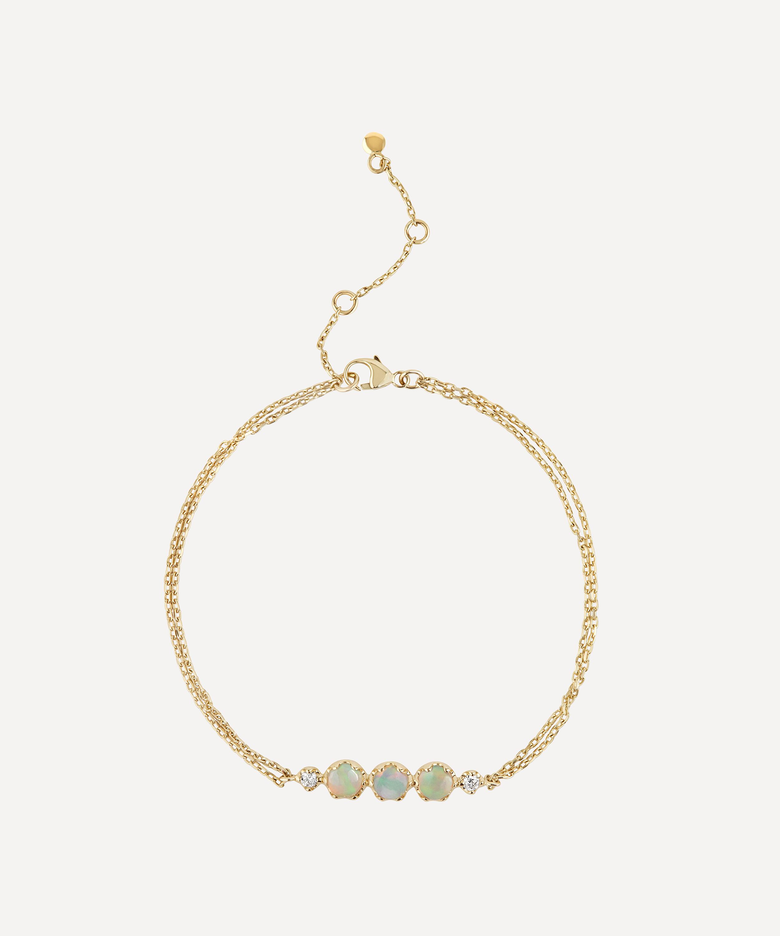 Dinny Hall - 14ct Gold Opal and Diamond Bracelet