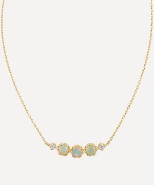 Dinny Hall - 14ct Gold Opal and Diamond Scoop Pendant Necklace image number 0