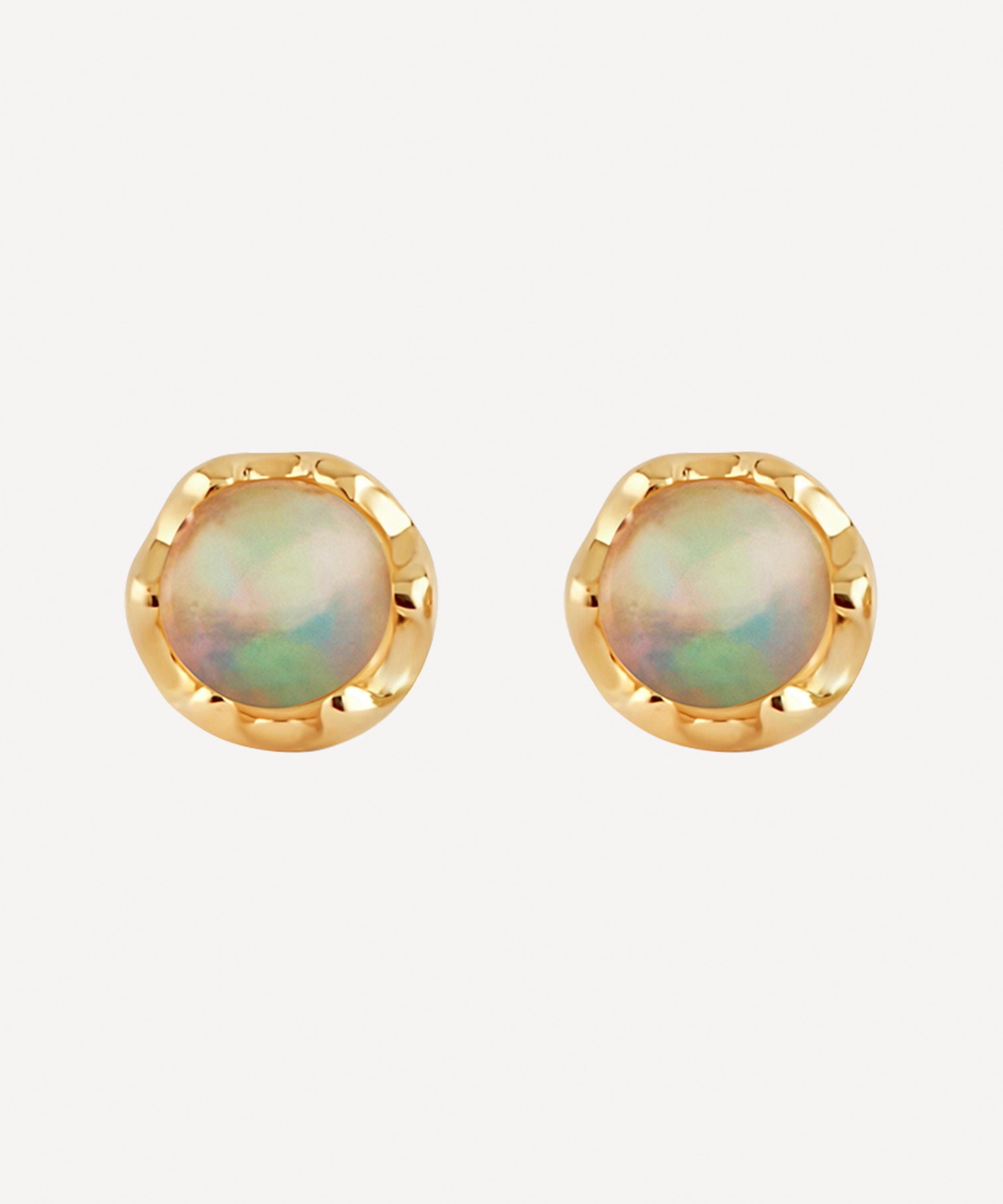 Opal clearance studs gold