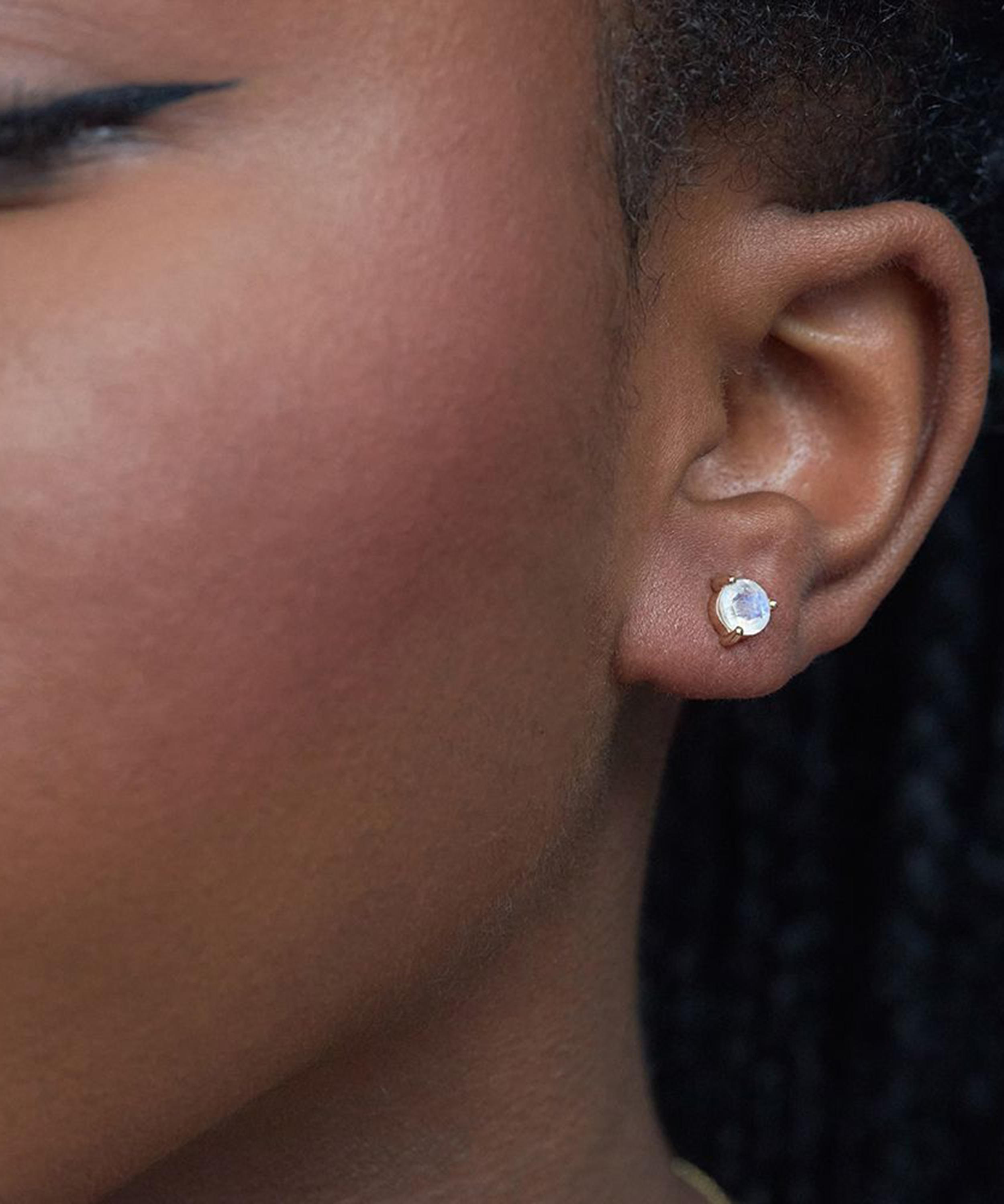 Dinny Hall - 14ct Gold Moonstone Stud Earrings image number 1