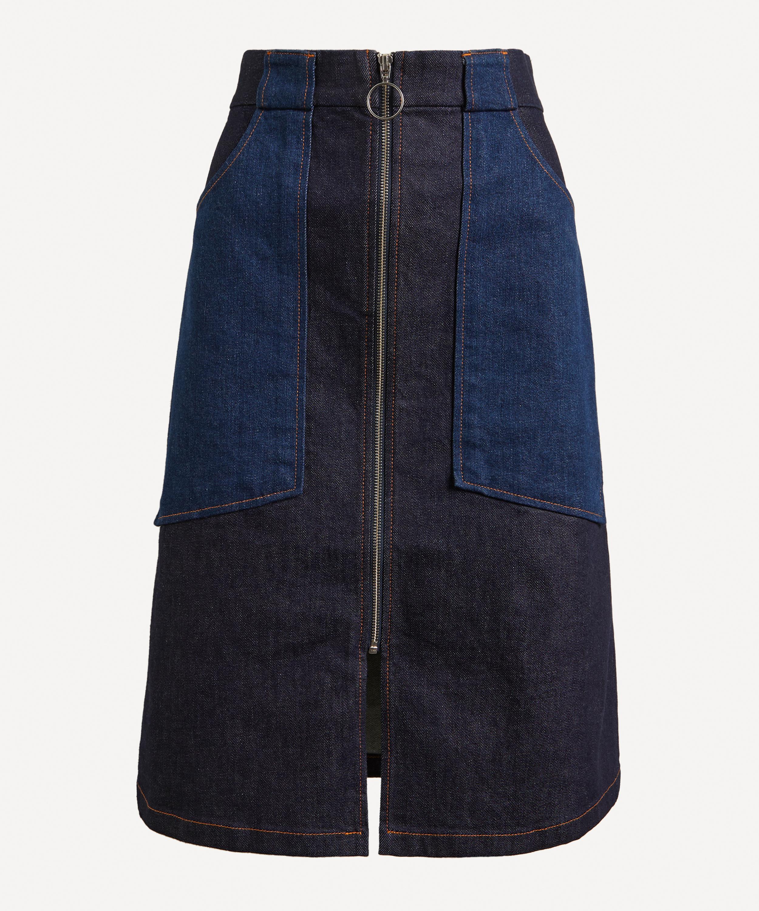 APC JOE TWO-TONE DENIM SKIRT,000720838