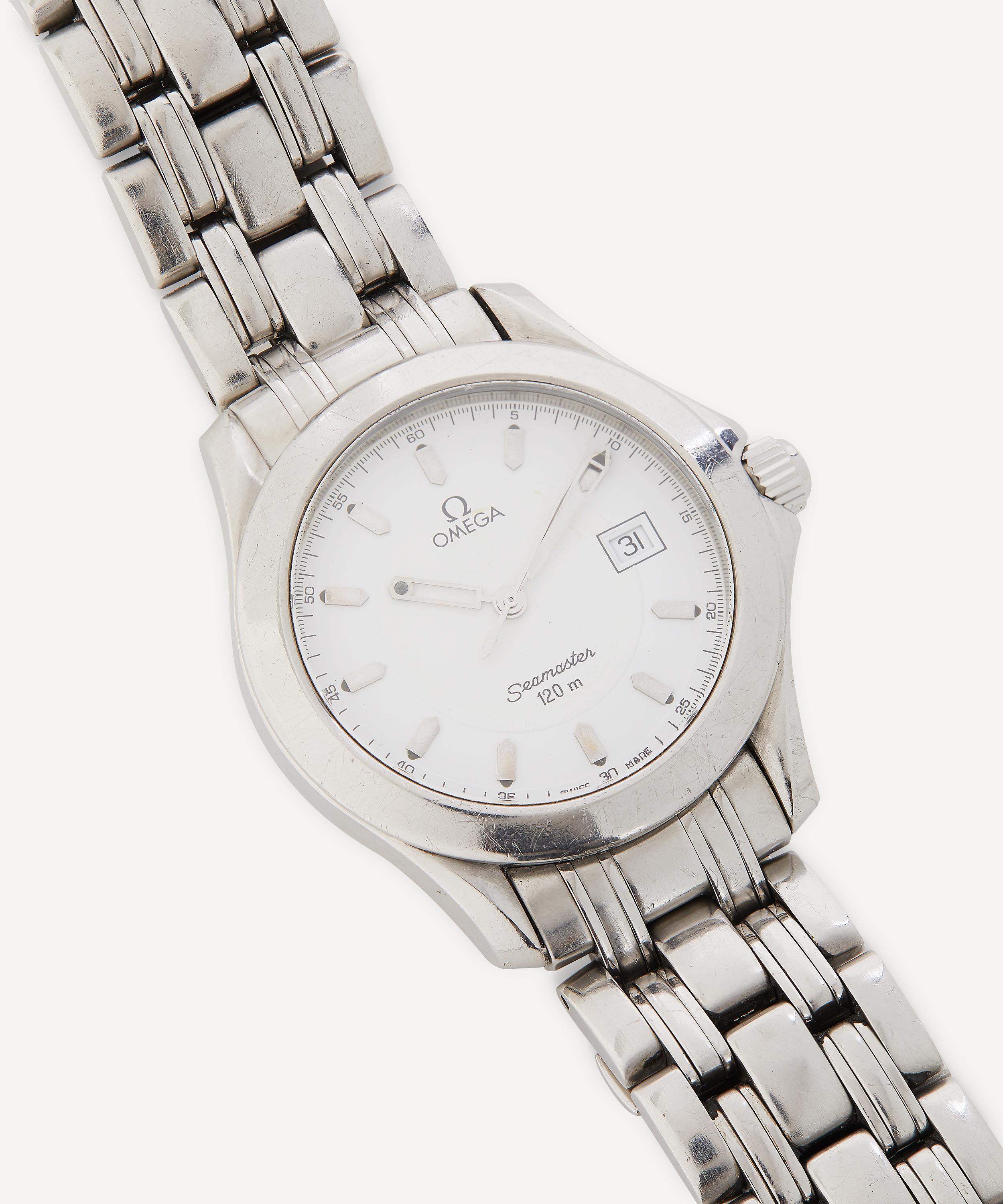 Designer Vintage - 1980s Omega Seamaster White Metal Watch image number 3