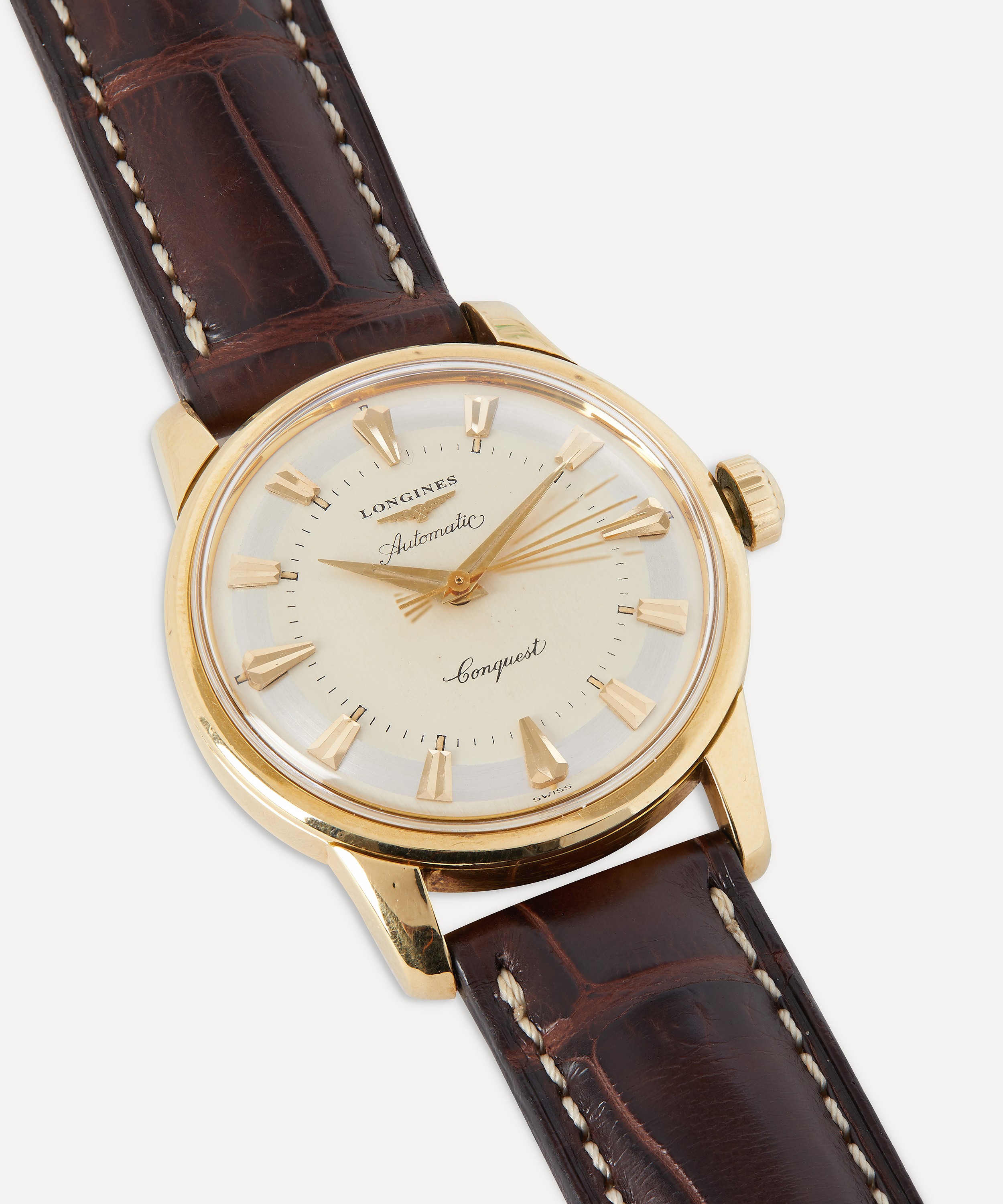 Designer Vintage - 1950s Longines Automatic Conquest 18ct Gold Watch image number 3