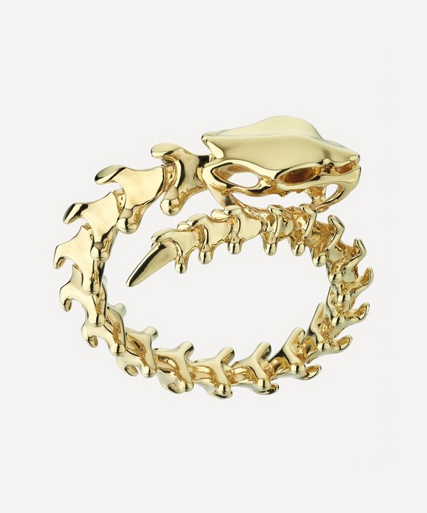 Shaun Leane - Gold Plated Vermeil Silver Serpent's Trace Wrap Ring image number null