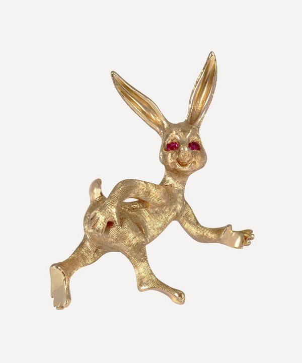 Kojis - Gold Ruby Bunny Brooch image number null