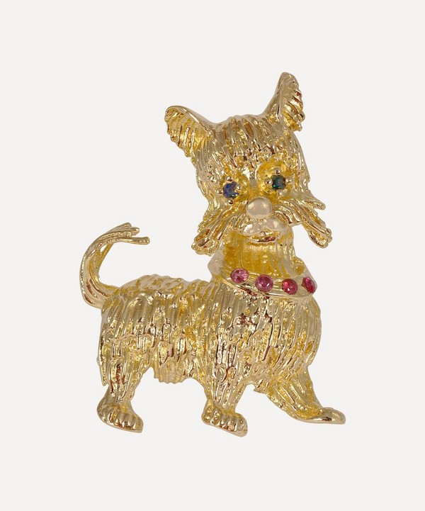 Kojis - 18ct Gold Ruby and Sapphire Dog Brooch image number null