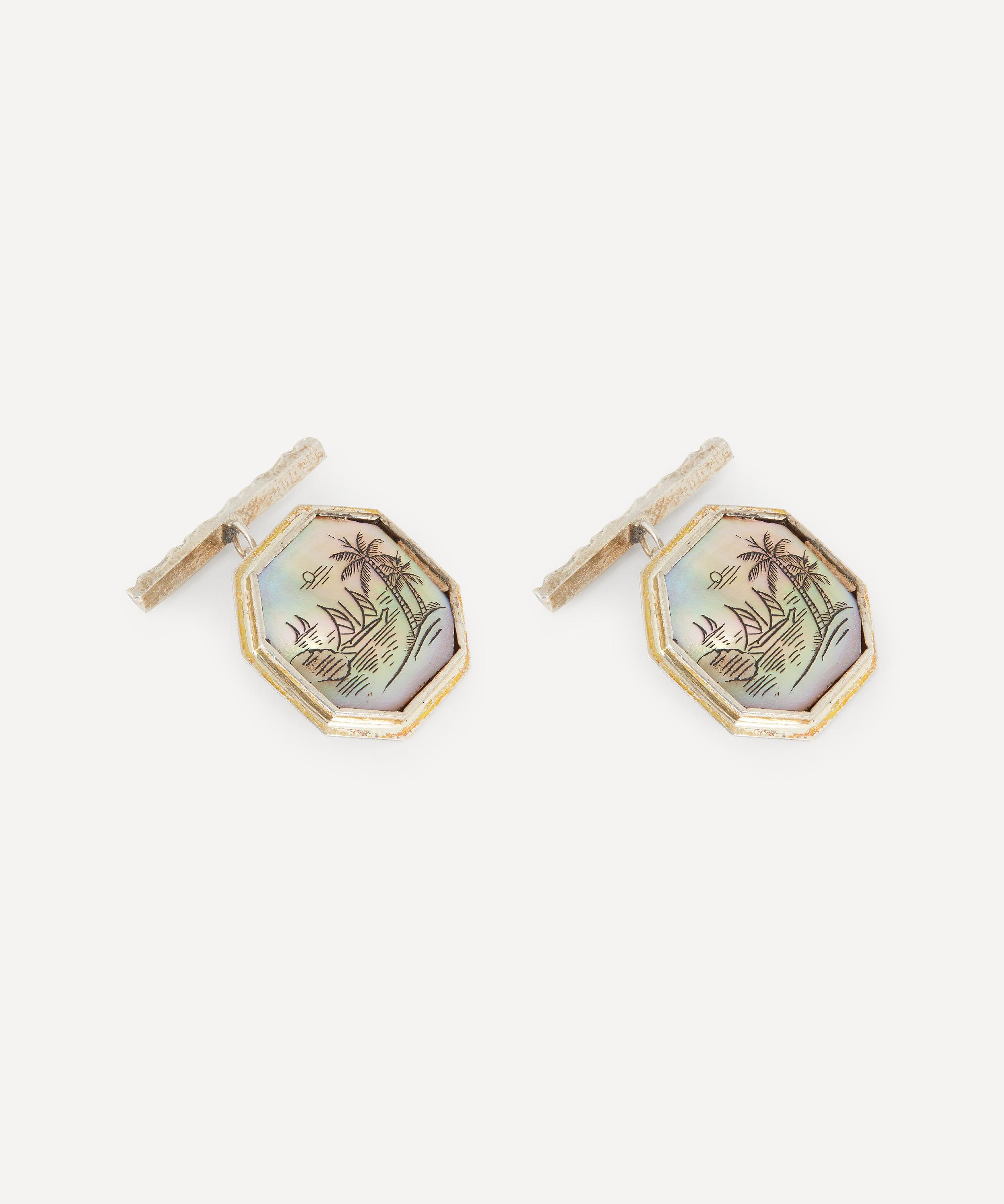 Designer Vintage - 1960s Silver and Mother-of-Pearl Cufflinks image number 1
