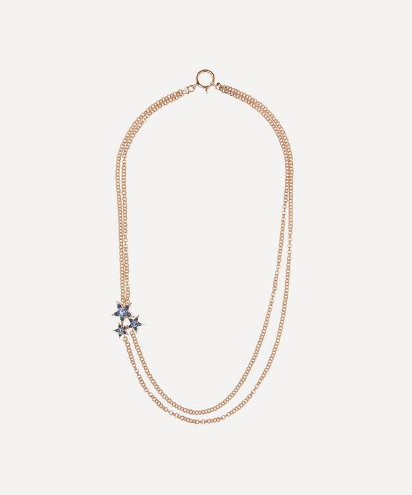 Selim Mouzannar - 18ct Rose Gold Istanbul Blue Sapphire and Diamond Star Cluster Necklace