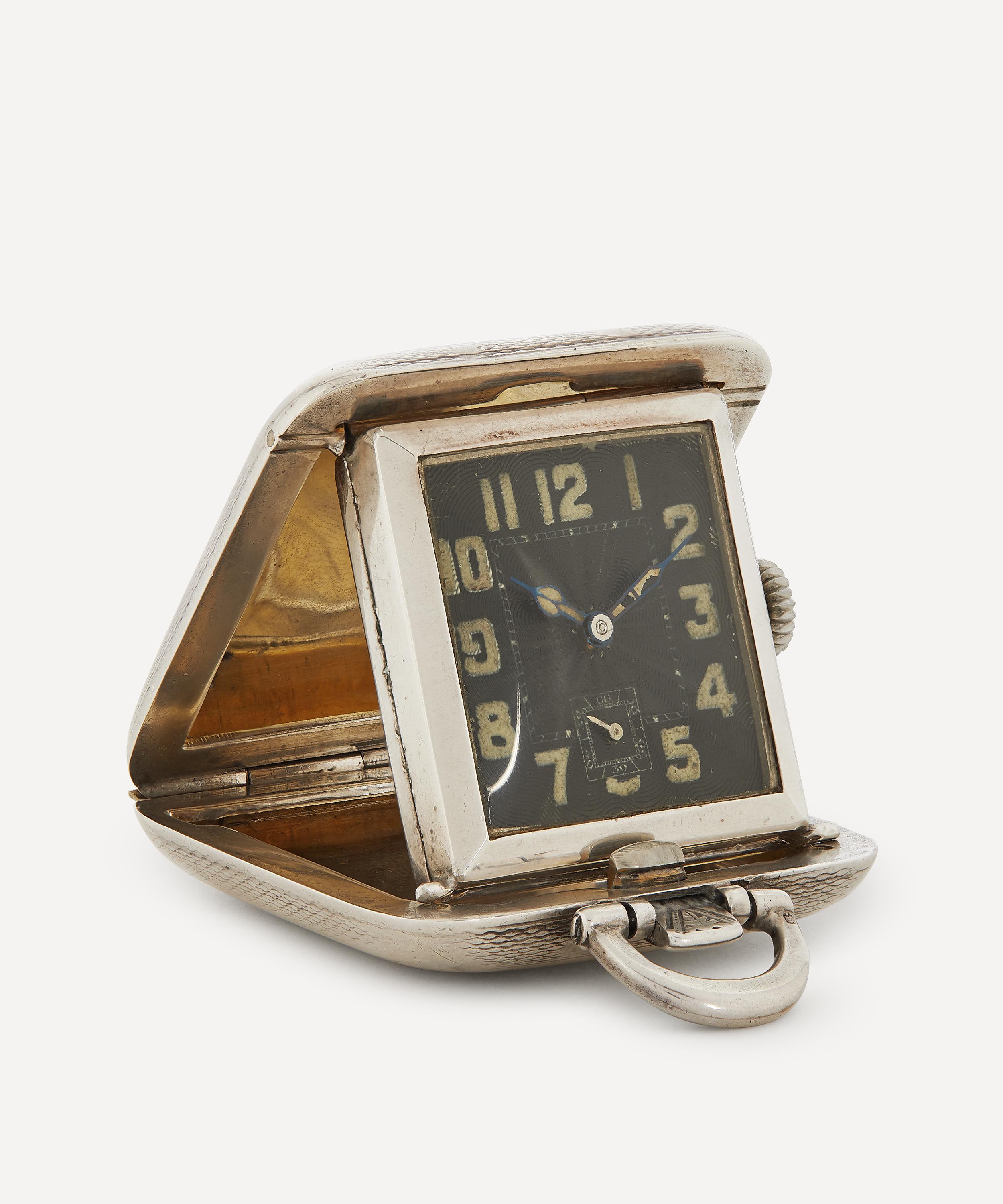 Designer Vintage - 1930s Silver Travel Clock image number 1
