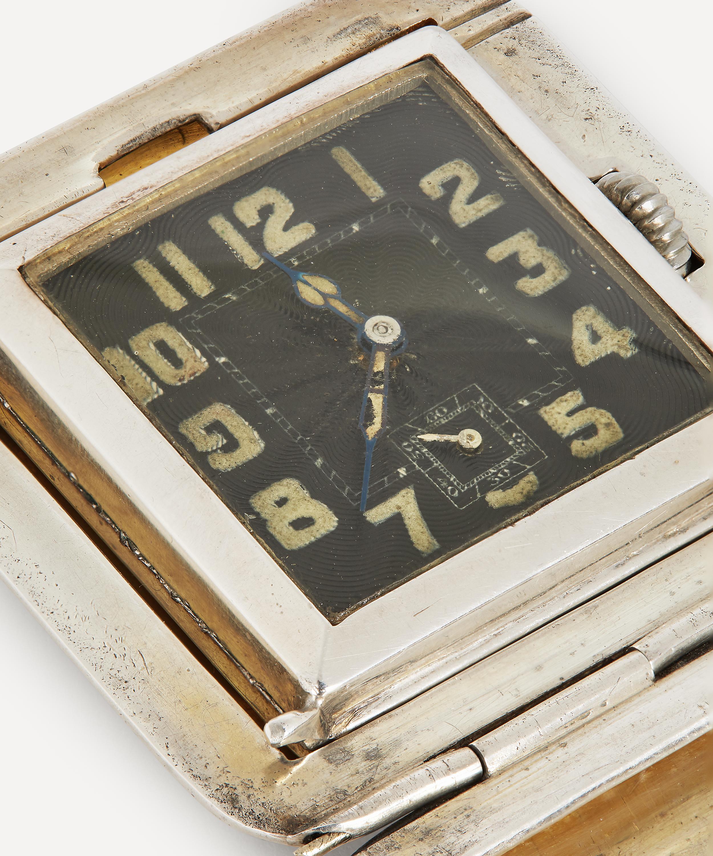 Designer Vintage - 1930s Silver Travel Clock image number 3