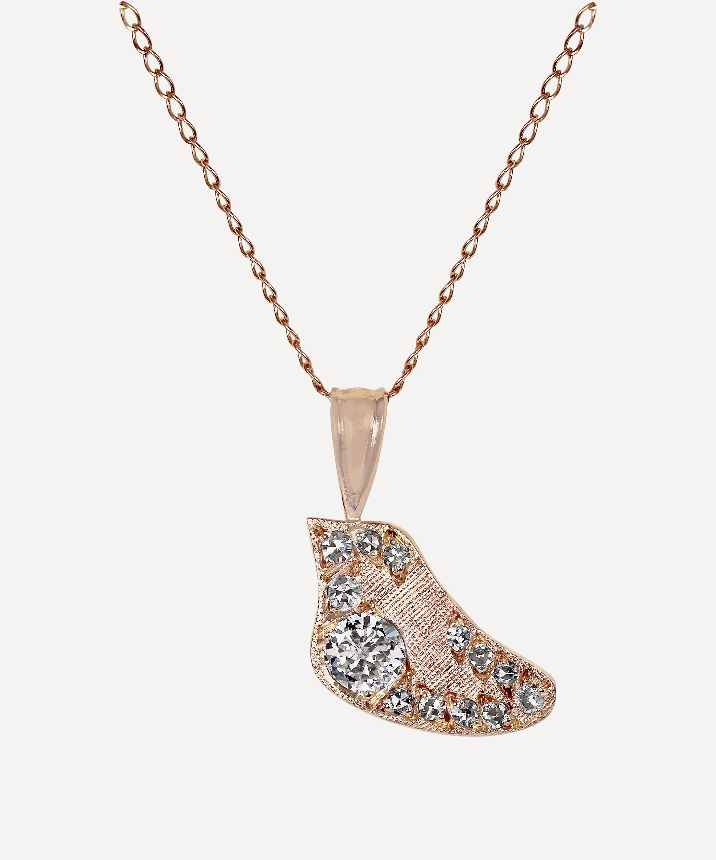 Kojis - Gold Diamond Bird Pendant Necklace image number 0