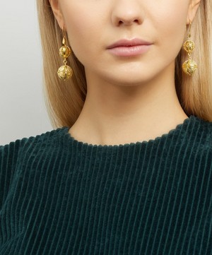 Kojis - Silver-Gilt Large Decorative Drop Earrings image number 1