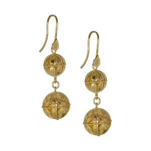 Kojis - Silver-Gilt Large Decorative Drop Earrings image number 2