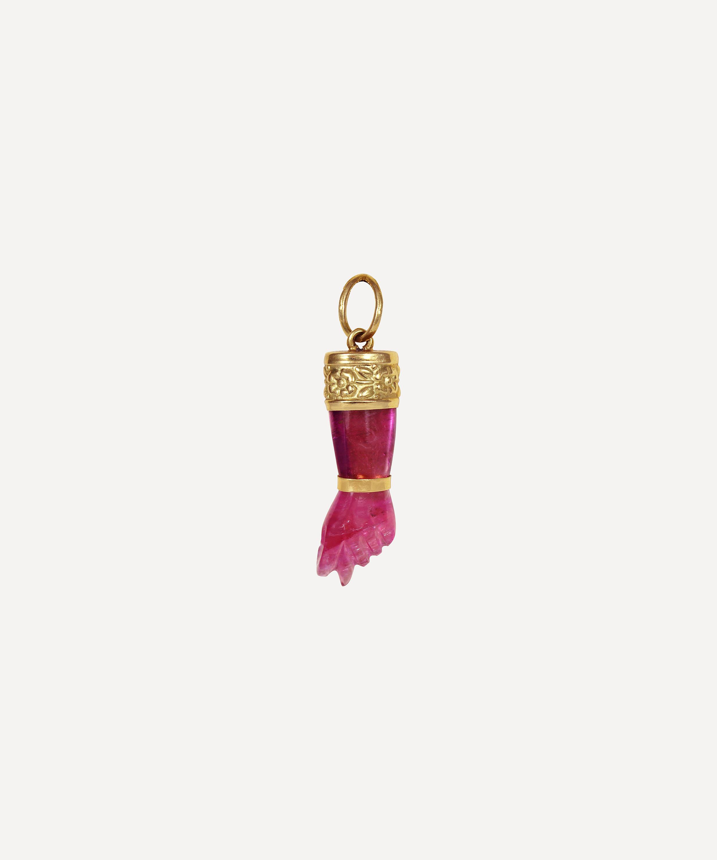 Kojis - Gold Antique Pink Tourmaline Figa Charm image number 0