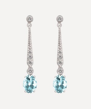 Kojis - White Gold Aquamarine and Diamond Drop Earrings image number 0