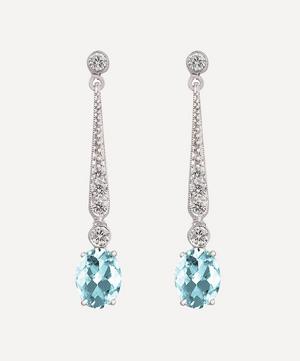 Kojis - White Gold Aquamarine and Diamond Drop Earrings image number 0