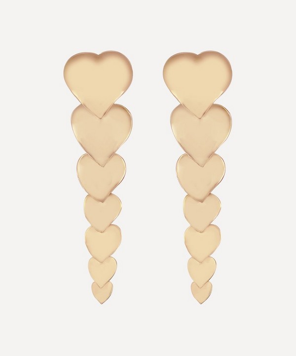 Kojis - Gold Heart Drop Earrings image number null