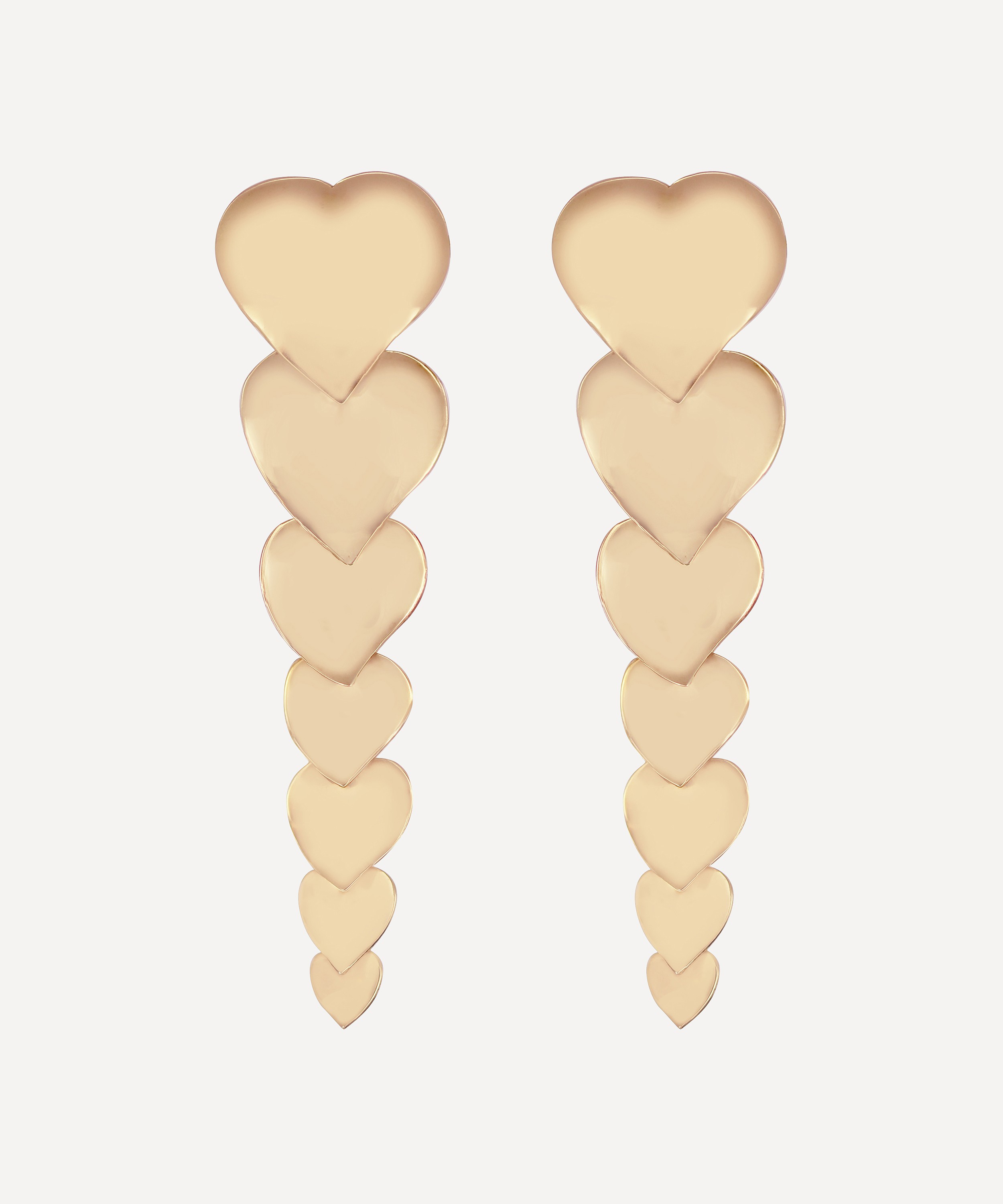 Kojis - Gold Heart Drop Earrings image number 0
