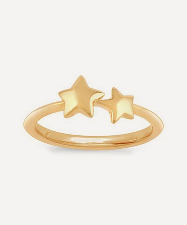 Dinny Hall - Gold Plated Vermeil Silver Bijou Double Star Pinky Ring image number null