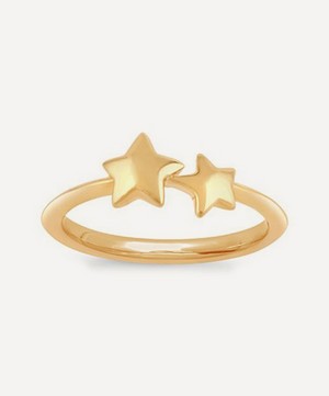 Dinny Hall - Gold Plated Vermeil Silver Bijou Double Star Pinky Ring image number 0
