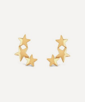 Dinny Hall - Gold Plated Vermeil Silver Bijou Trio of Stars Stud Earrings image number 0