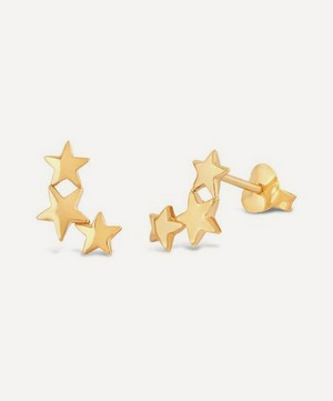 Dinny Hall - Gold Plated Vermeil Silver Bijou Trio of Stars Stud Earrings image number 2