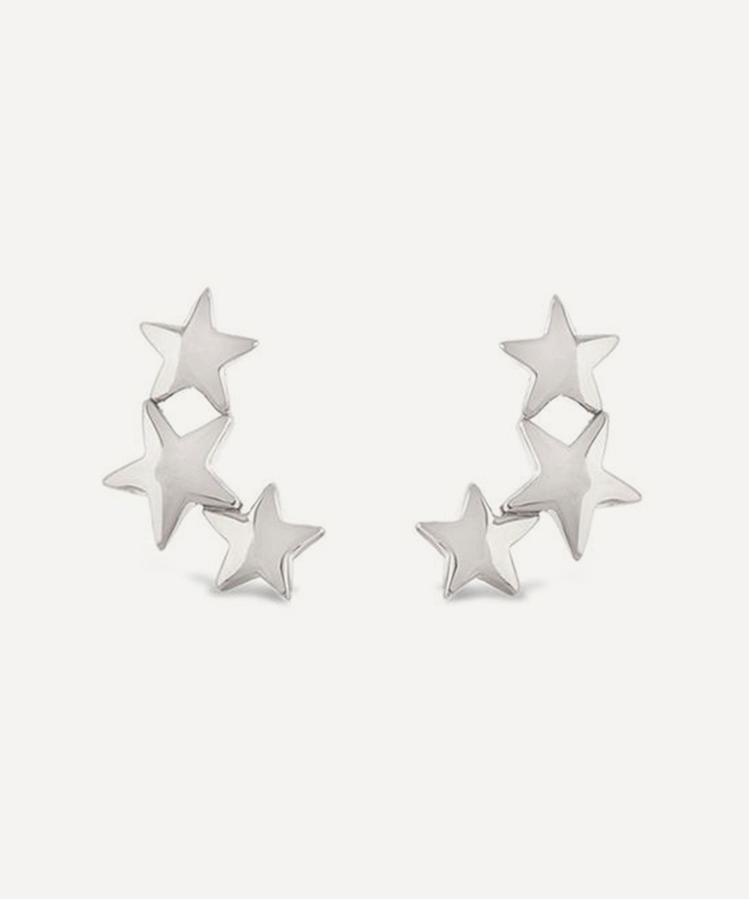 Dinny Hall - Sterling Silver Bijou Trio of Stars Stud Earrings