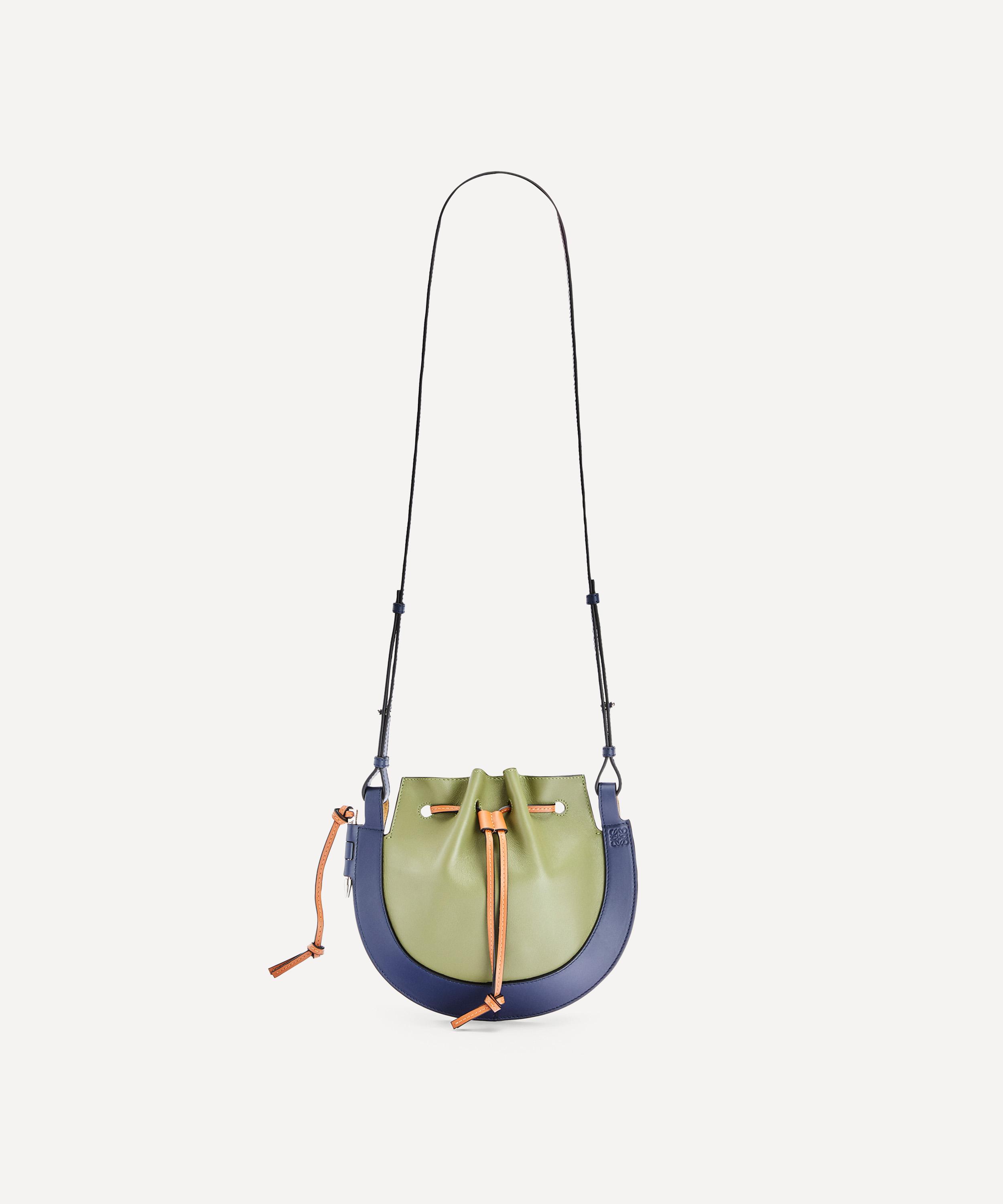 Loewe Small Horseshoe Colorblock Leather Saddle Bag In Narcissus