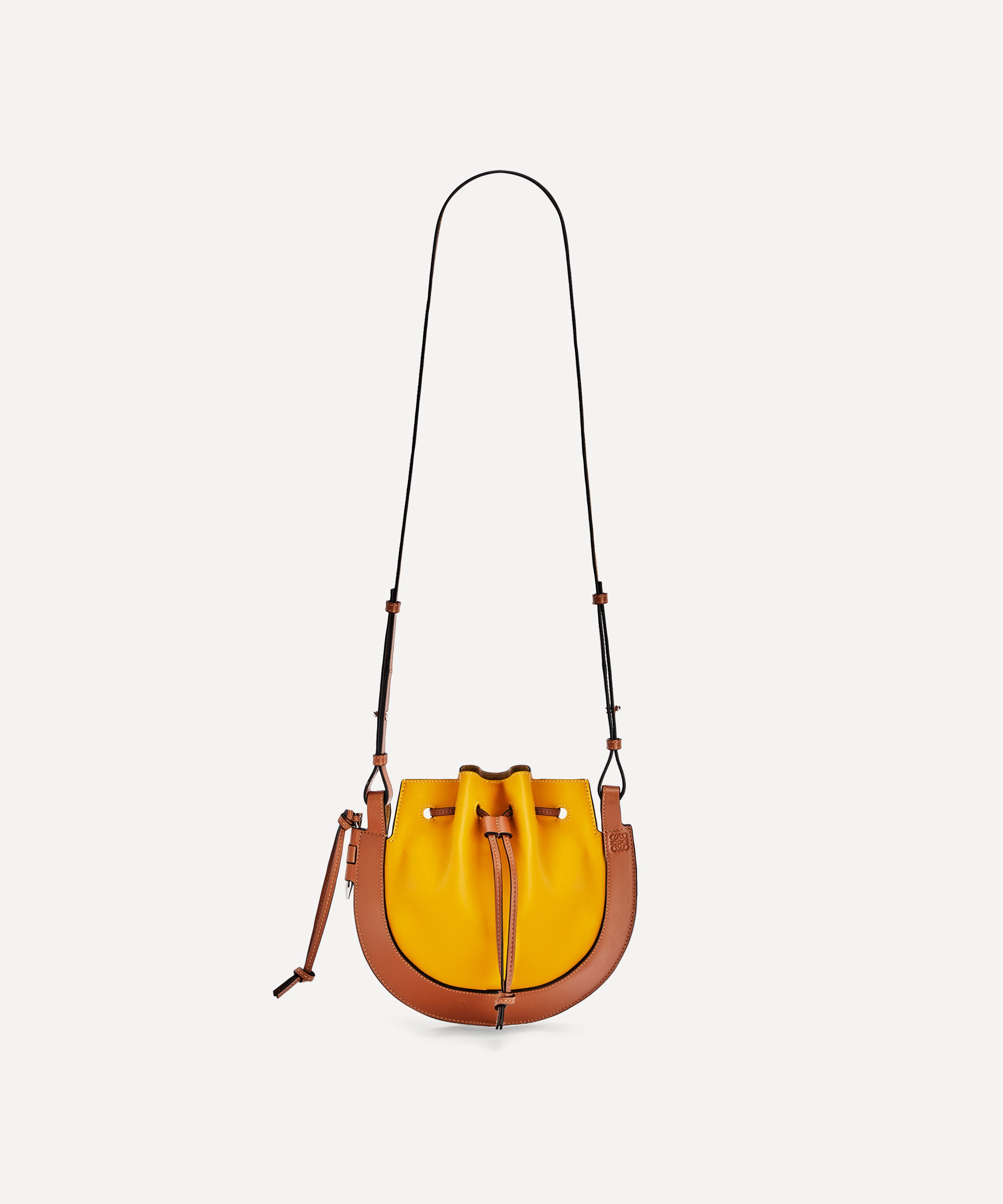 LOEWE yellow Small Leather Horseshoe Bag