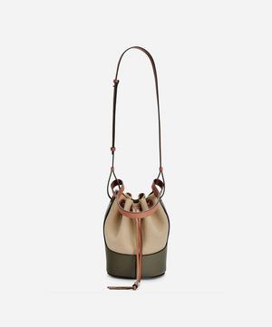 Loewe - Small Balloon Leather and Canvas Bucket Bag image number 3