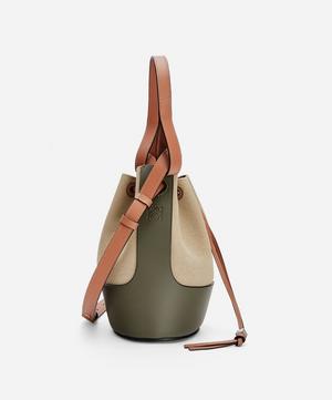 Loewe - Small Balloon Leather and Canvas Bucket Bag image number 4