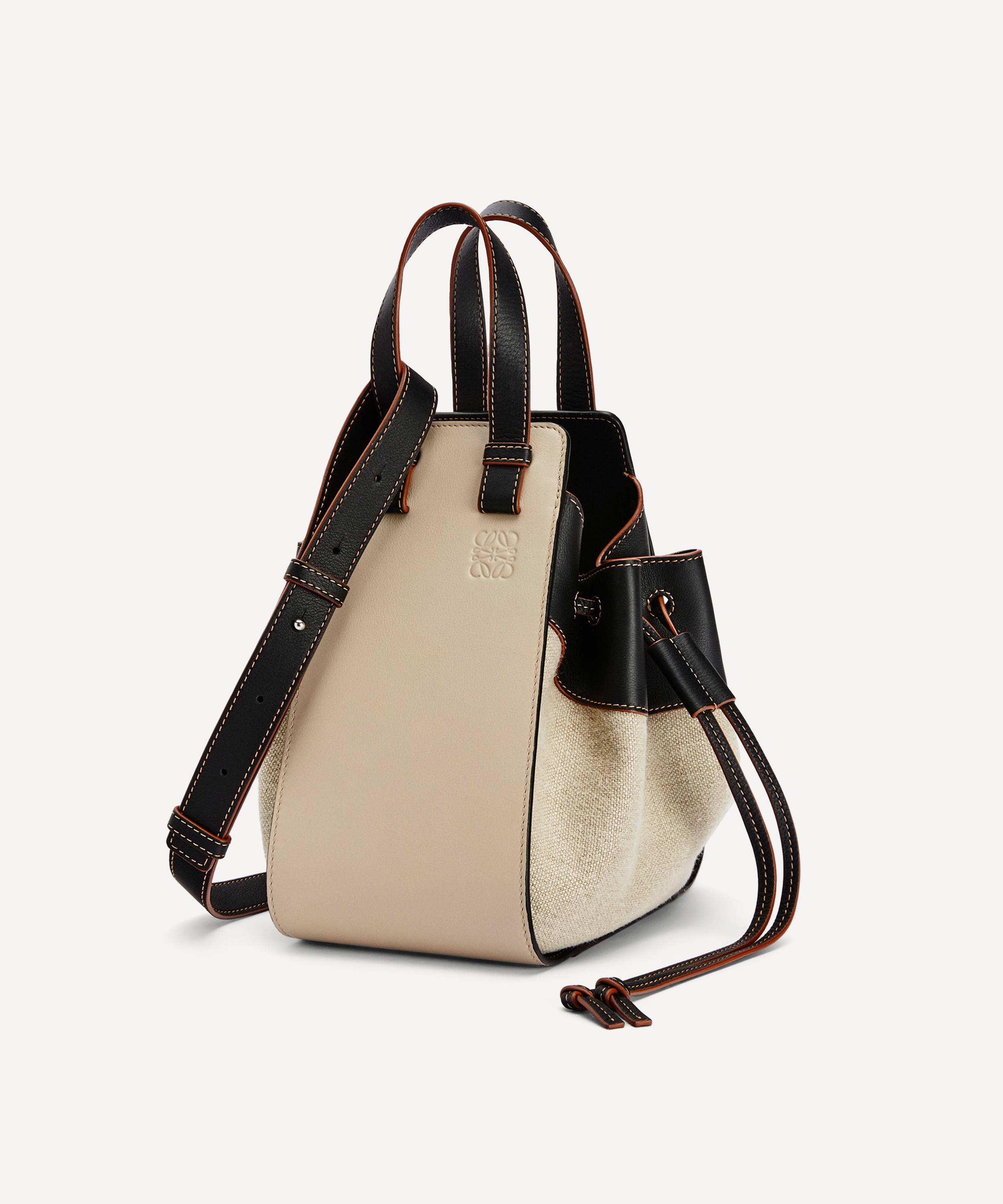 Loewe Small Hammock Linen and Leather Drawstring Bag | Liberty