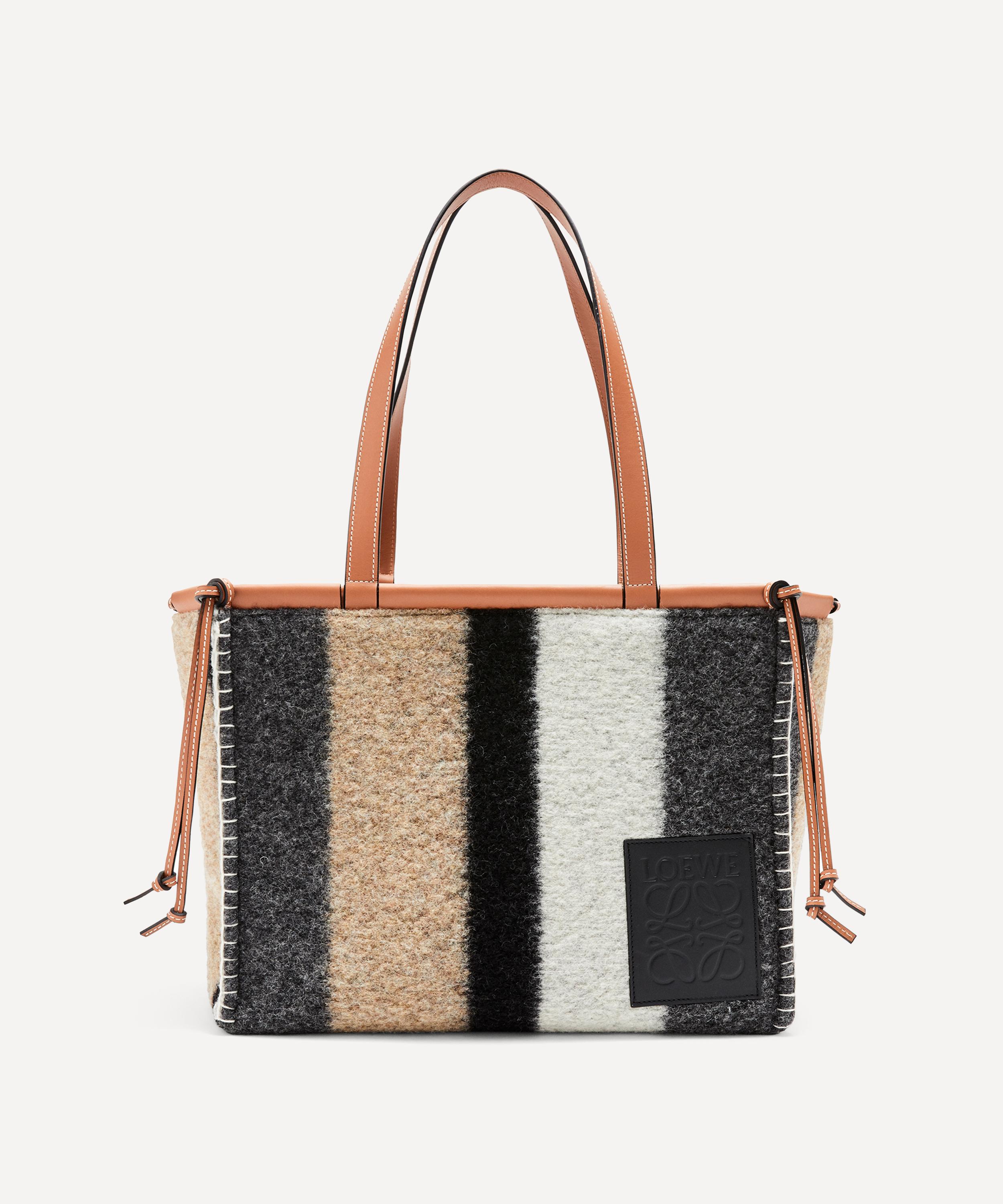Loewe - Cushion Striped Felt and Leather Tote Bag image number 0