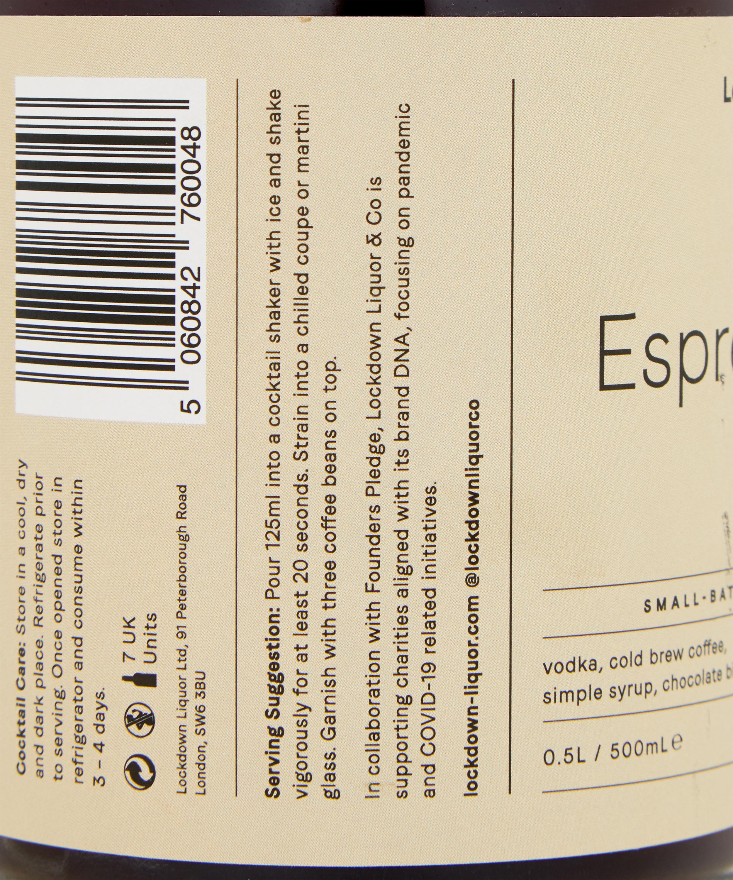 Lockdown Liquor & Co. - Espresso Martini Pre-Mixed Cocktail 500ml image number 3