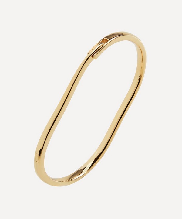 Monica Vinader - Gold Plated Vermeil Silver Alta Capture Small Charm Bangle image number null