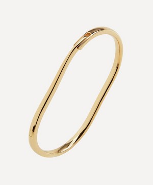 Monica Vinader - Gold Plated Vermeil Silver Alta Capture Small Charm Bangle image number 0