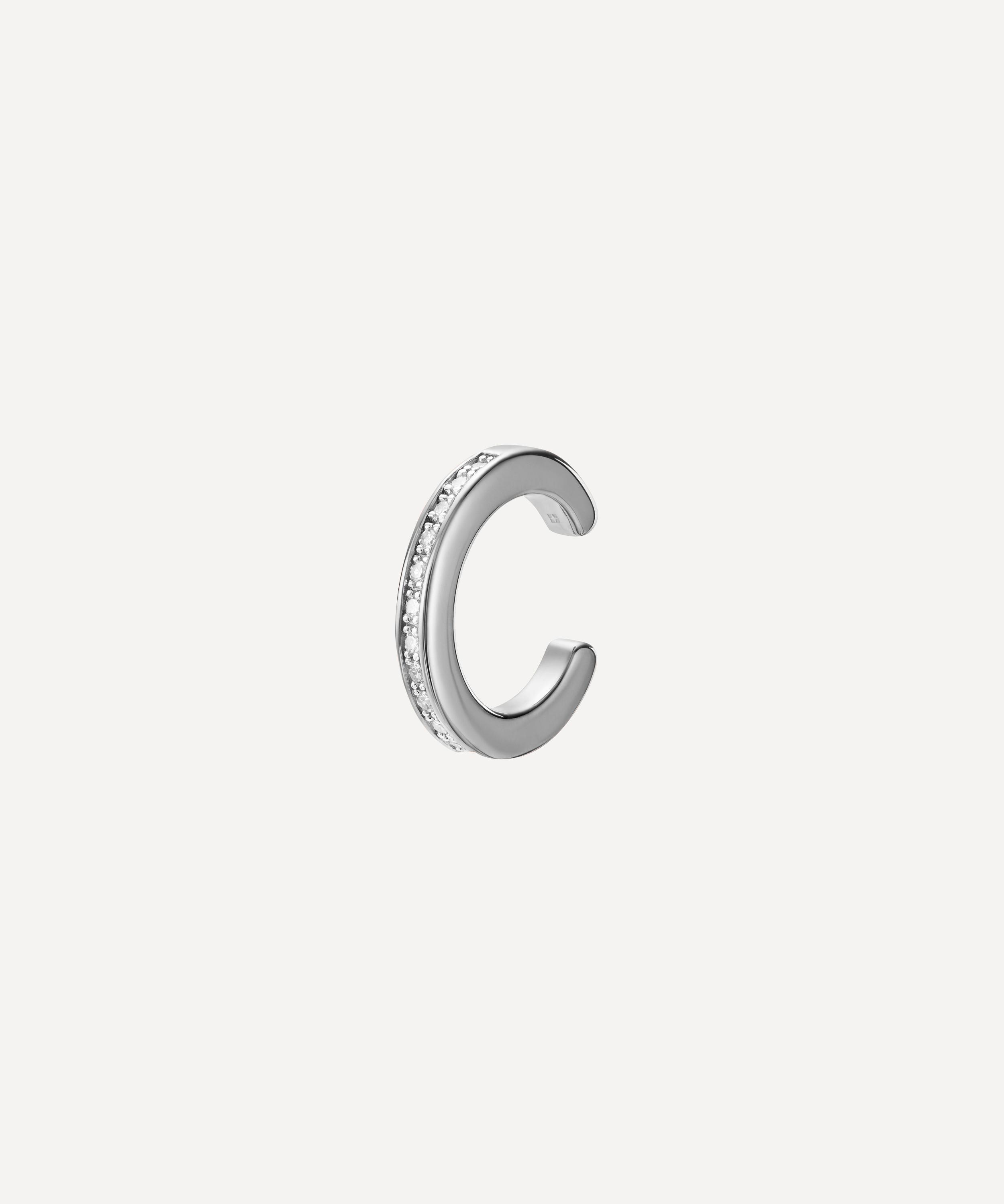 Monica Vinader - Silver Skinny Diamond Ear Cuff image number 0