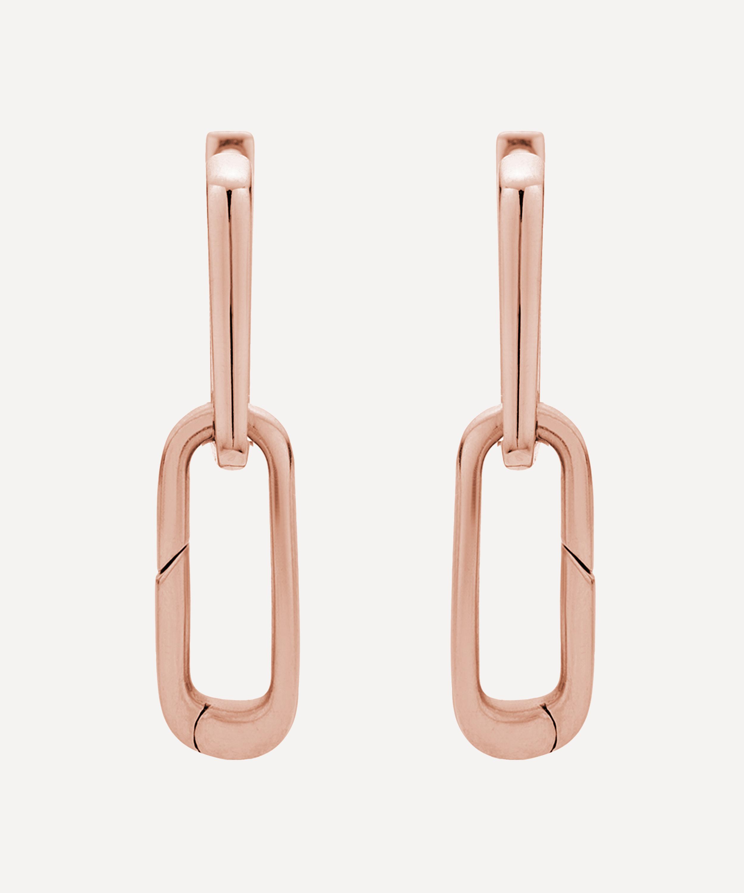Monica Vinader - Rose Gold Plated Vermeil Silver Alta Capture Charm Drop Earrings image number 0