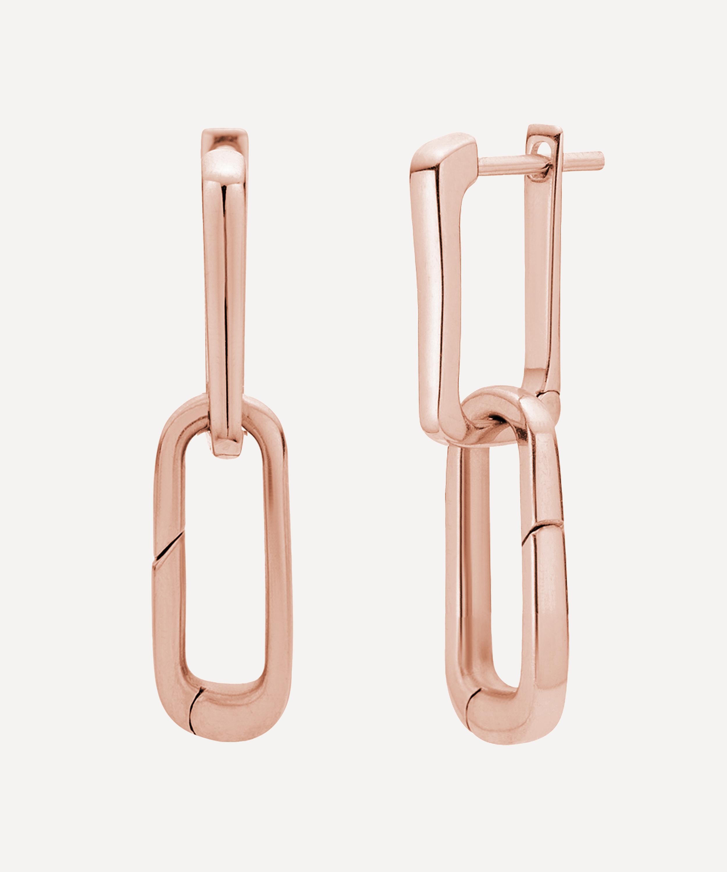 Monica Vinader - Rose Gold Plated Vermeil Silver Alta Capture Charm Drop Earrings image number 2