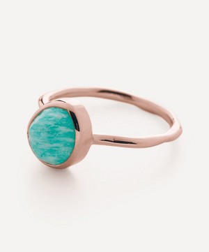 Monica Vinader - Rose Gold Plated Vermeil Silver Siren Amazonite Stacking Ring image number 2