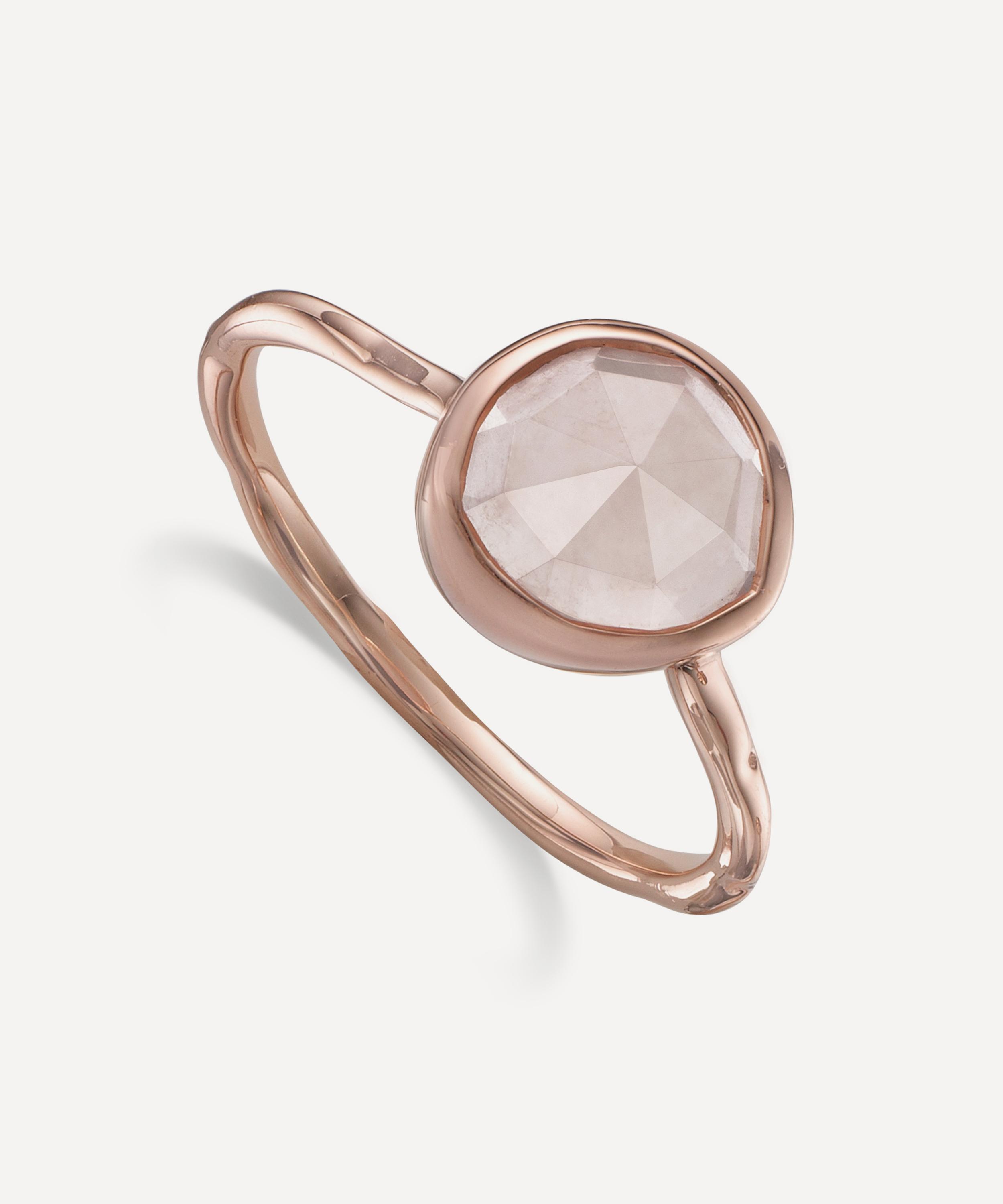 Monica Vinader - Rose Gold Plated Vermeil Silver Siren Rose Quartz Stacking Ring