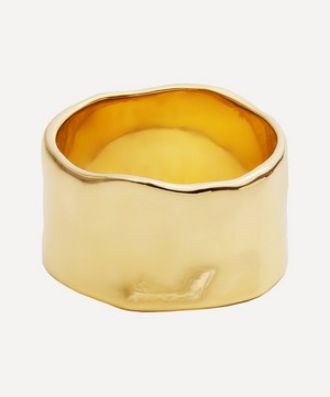 Monica Vinader - Gold Plated Vermeil Silver Siren Muse Wide Band Ring image number 0