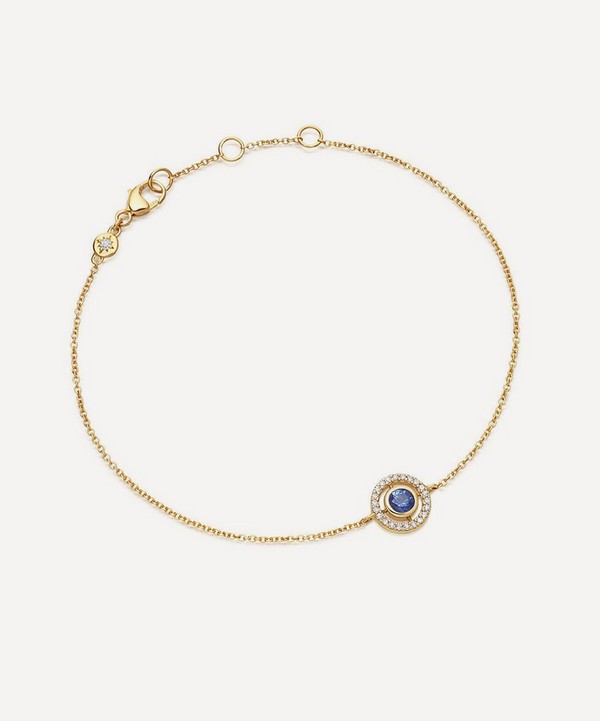 Astley Clarke - 14ct Gold Mini Icon Aura Blue Sapphire and Diamond Bracelet image number null