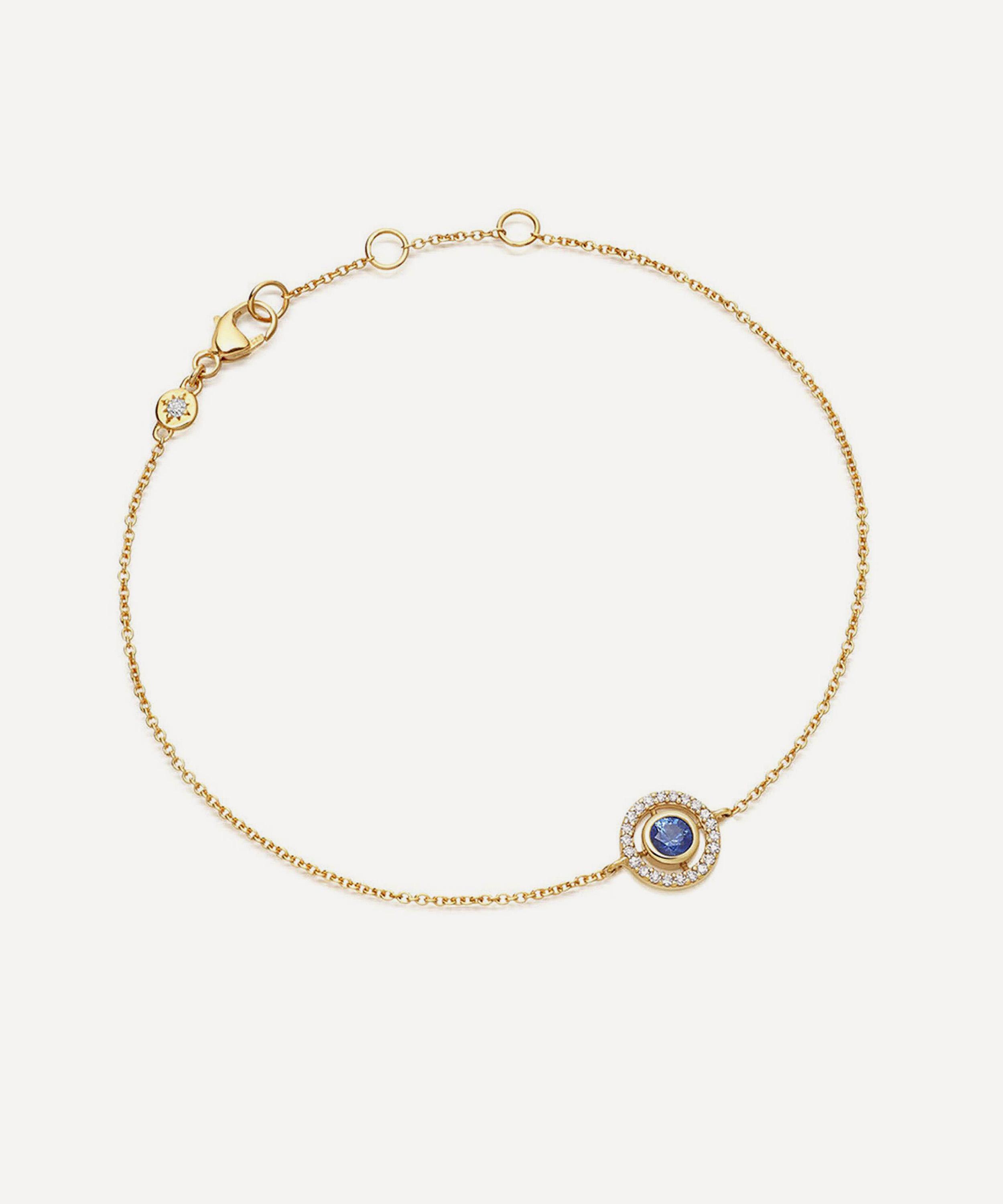 Astley Clarke - 14ct Gold Mini Icon Aura Blue Sapphire and Diamond Bracelet image number 0