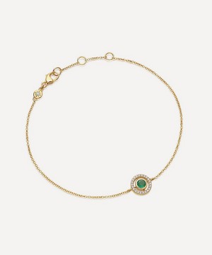 Astley Clarke - 14ct Gold Mini Icon Aura Emerald and Diamond Bracelet image number 0