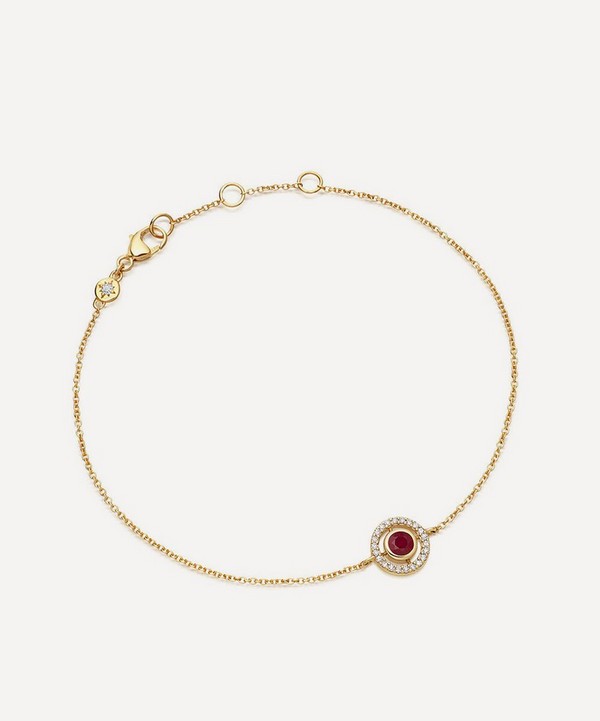 Astley Clarke - 14ct Gold Mini Icon Aura Ruby and Diamond Bracelet image number null
