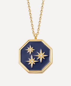 Astley Clarke - Gold Plated Vermeil Silver Celestial Blue Enamel Constellation Locket Necklace image number 0