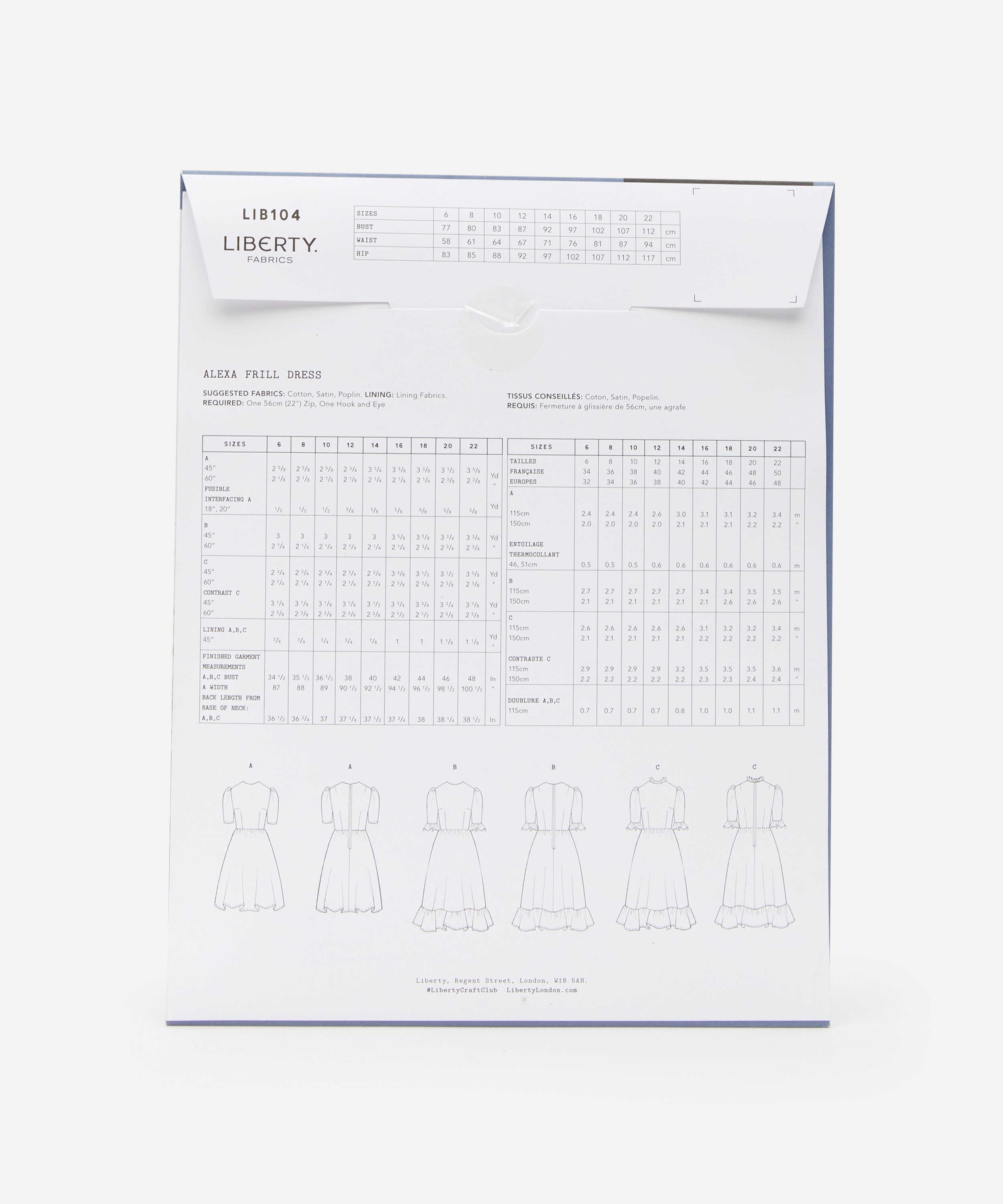Liberty Fabrics - Alexa Frill Dress Sewing Pattern Size 6-22 image number 2
