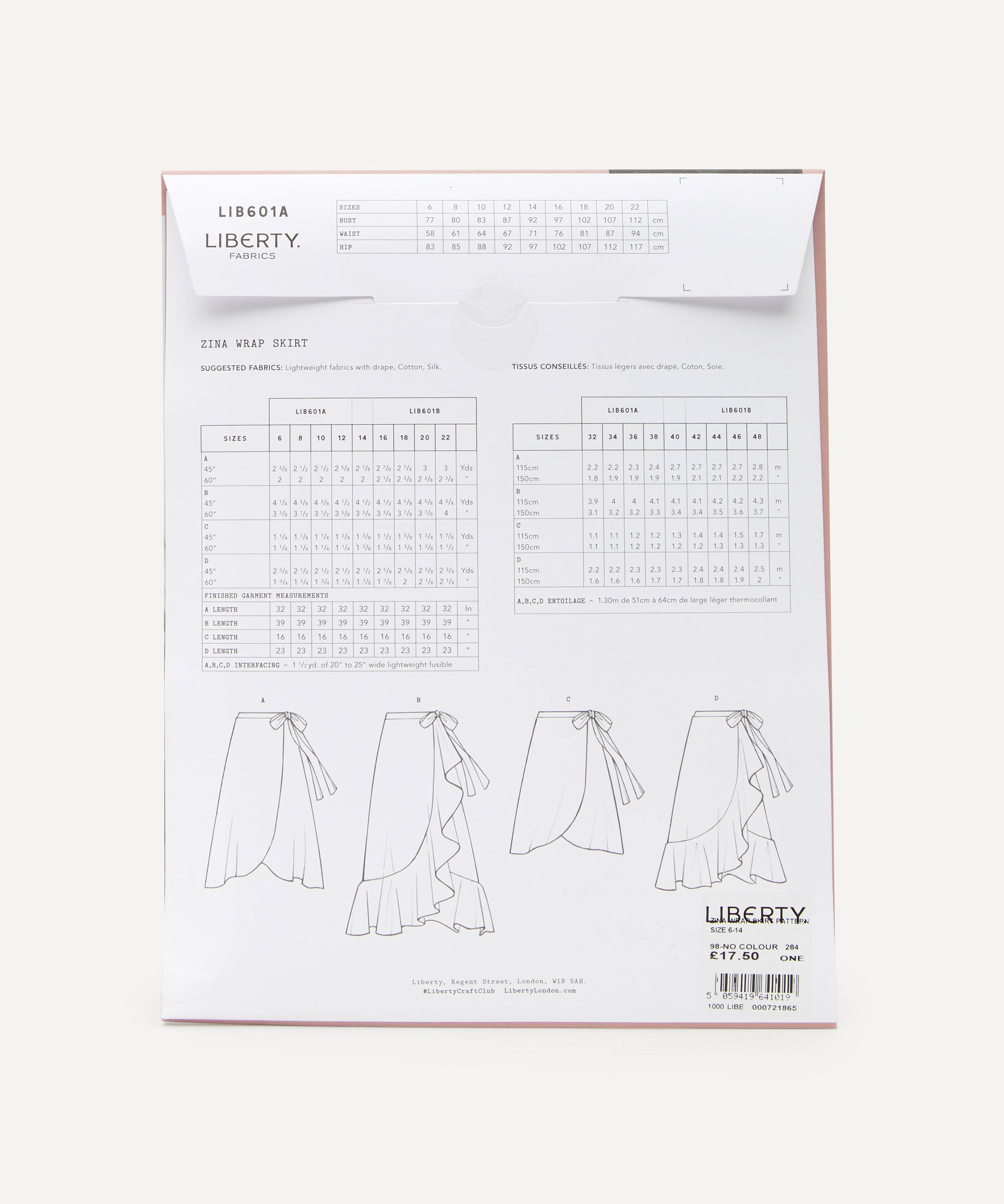Liberty Fabrics- Zina Wrap Skirt Sewing Pattern Size 6-14 image number 2